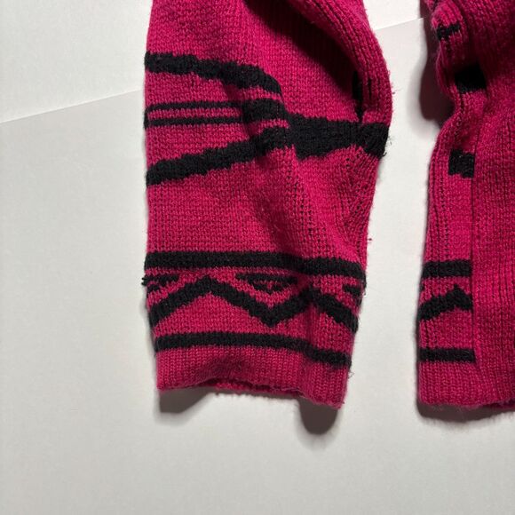 Vintage Retro Vibrant Pink Geometric Turtleneck Sweater 80's 90's - Picture 9 of 9